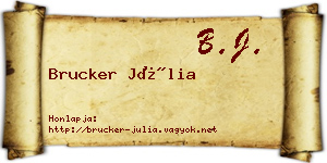 Brucker Júlia névjegykártya
