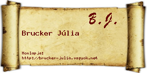Brucker Júlia névjegykártya